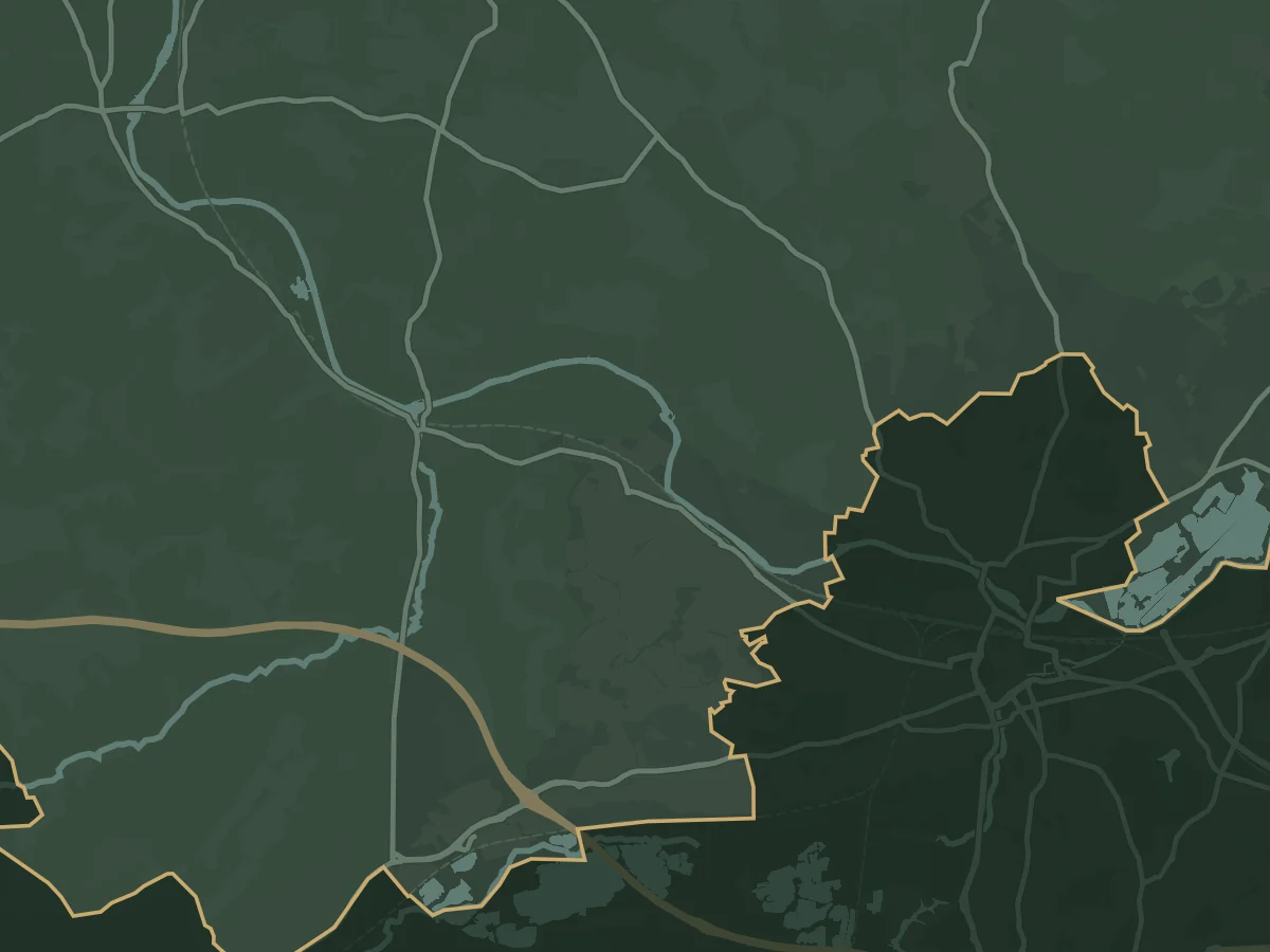 Map of Purley on Thames and the villages around it, including Mapledurham, Sulham, Tidmarsh, Tilehurst, Pangbourne and Caversham. Our base in Wallingford is about 9 miles to the north-west. The line marks the edge of the area we cover.